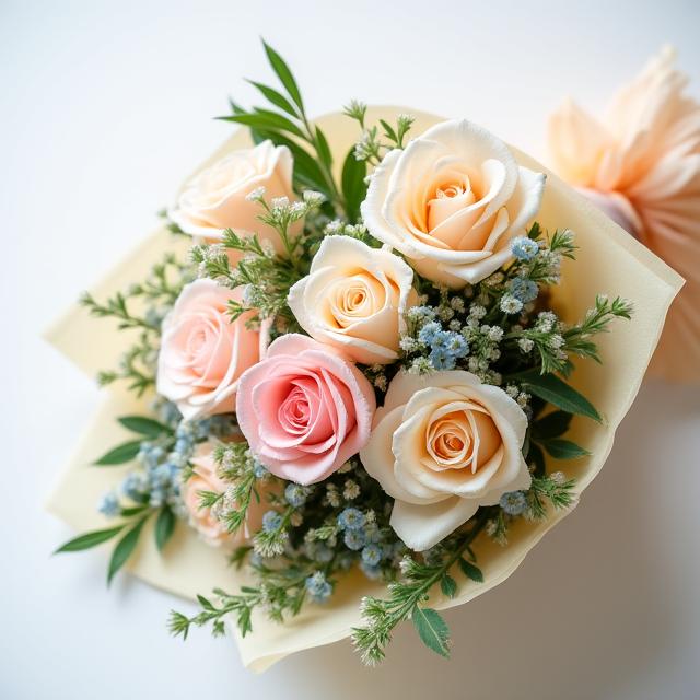 Bouquet personalizzato con rose e fiori di campo